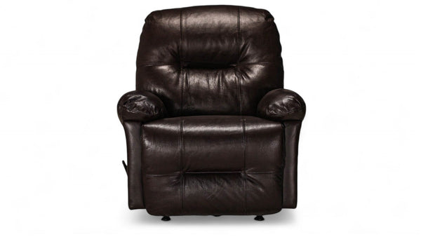 Zaynah Walnut Leather Rocker Recliner